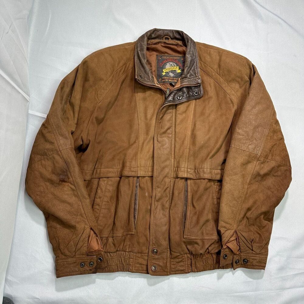 Adventure Bound Originals Brown Leather Jacket Men's M Vintage Wilsons